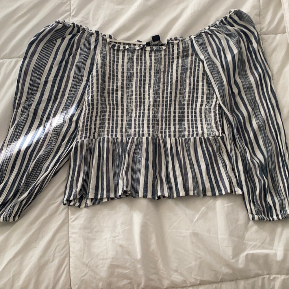 Stripped off the shoulder shirt